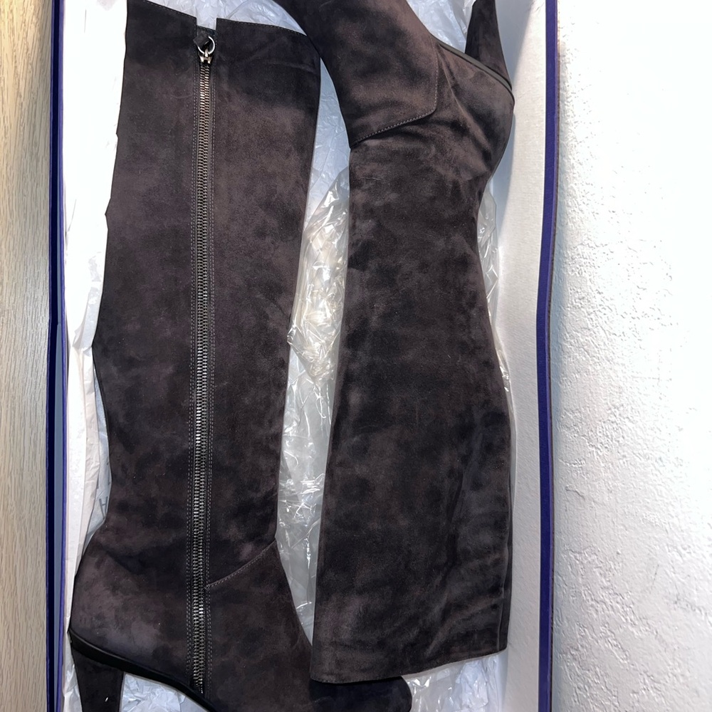 Stuart Weitzman Dark Gray Platform Boots - image 2